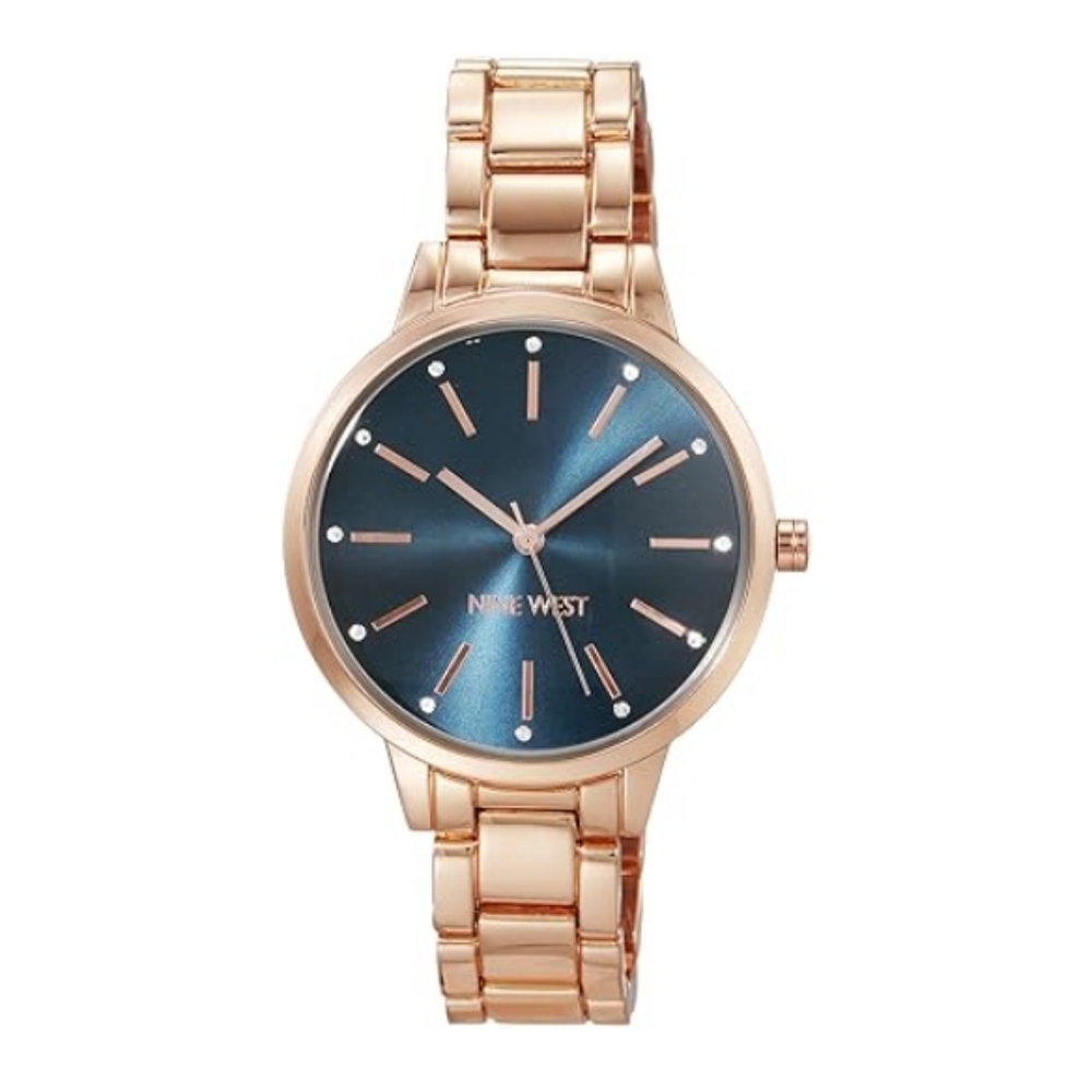 Women's Crystal Accented Bracelet Watch Navy /Rose Gold